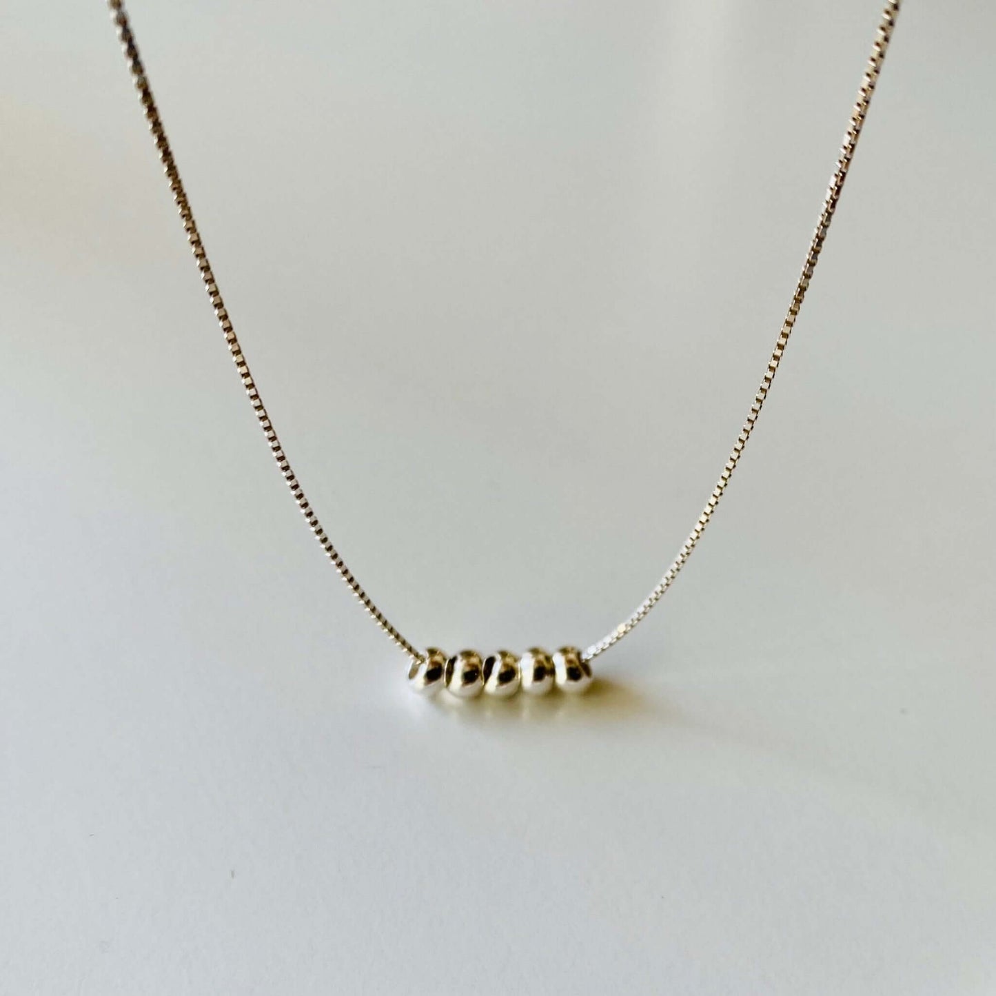 Minimalist silver luck rings, Necklace